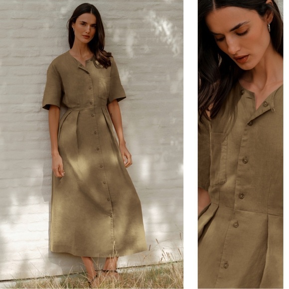 New Jenni Kayne The Day Dress in Khaki, New with Out Tags - Picture 1 of 7